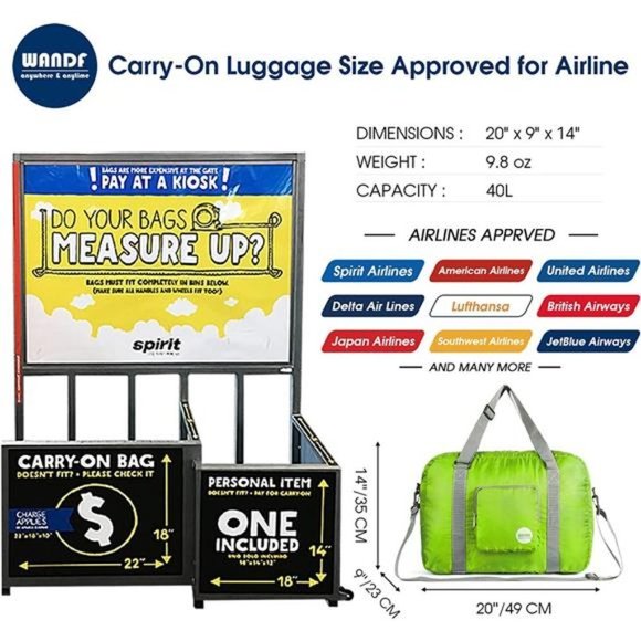 FOLDABLE Travel Duffle Bag A-Green - Picture 2 of 6